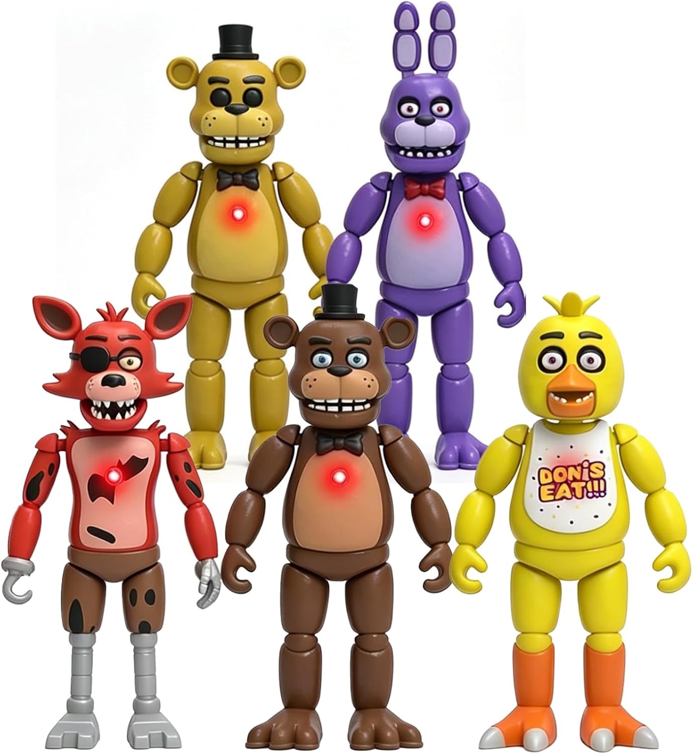 5PCS Action Figures Set, 5.5 Inch Movable Joint Toys, Horror Style Collectible Figures, Poseable Doll Set for Display, Cake Toppers, Gifts & Desk Decor