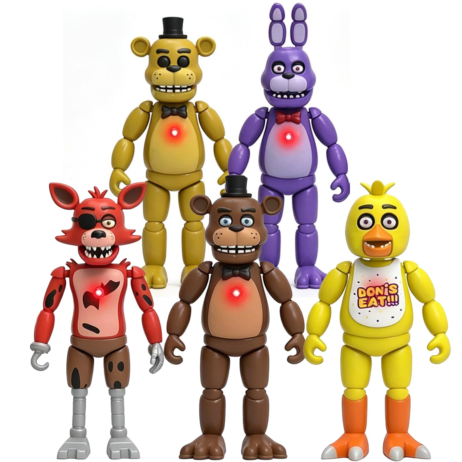 5PCS Action Figures Set, 5.5 Inch Movable Joint Toys, Horror Style Collectible Figures, Poseable Doll Set for Display, Cake Toppers, Gifts & Desk Decor