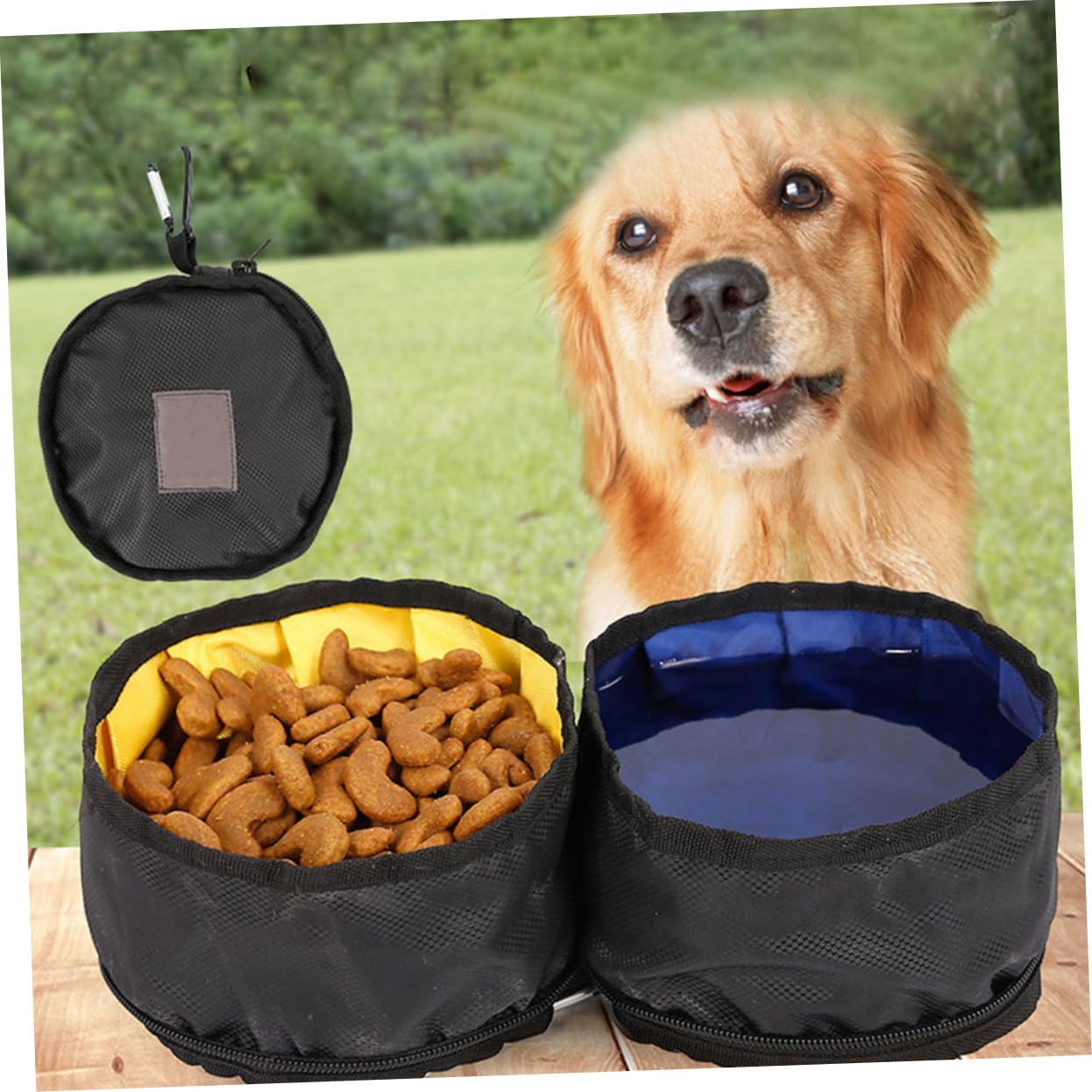 Didiseaon Ensemble De 3 Gamelles Portables pour Animaux De Compagnie avec Mousqueton pour Activités De Plein Air