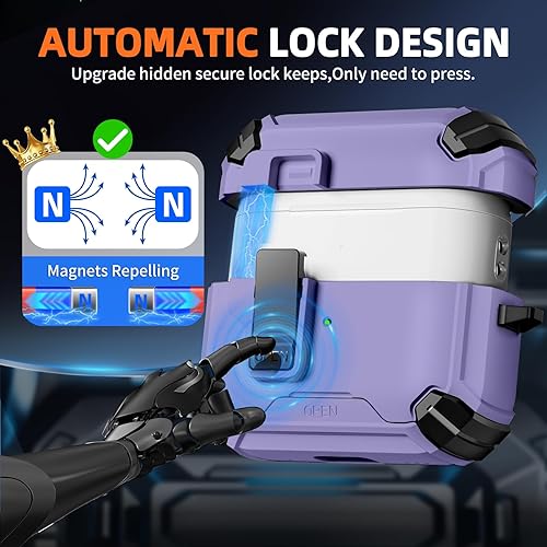 Vista 4 de Inesore para Funda AirPods Pro 3 (2025) con Soporte para Teléfono y Kit de Limpieza, Compatible con Magsafe, Funda con Bloqueo Magnético Automático