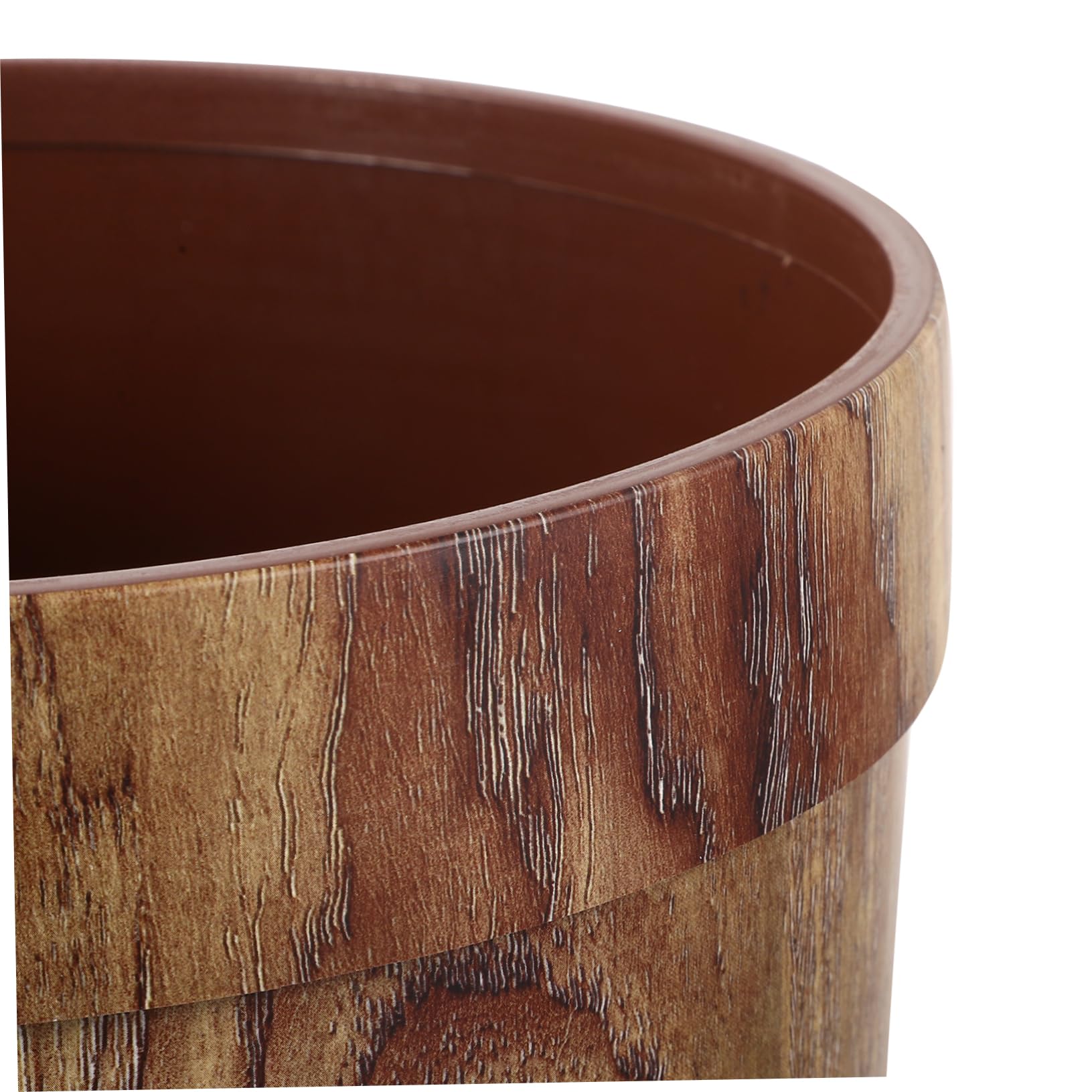 Garneck Papelera de Madera Vintage, Papelera de Plástico, Contenedor de Basura para Hogar, Oficina, Baños, Polvillos, 31.5x25cm, Marrón