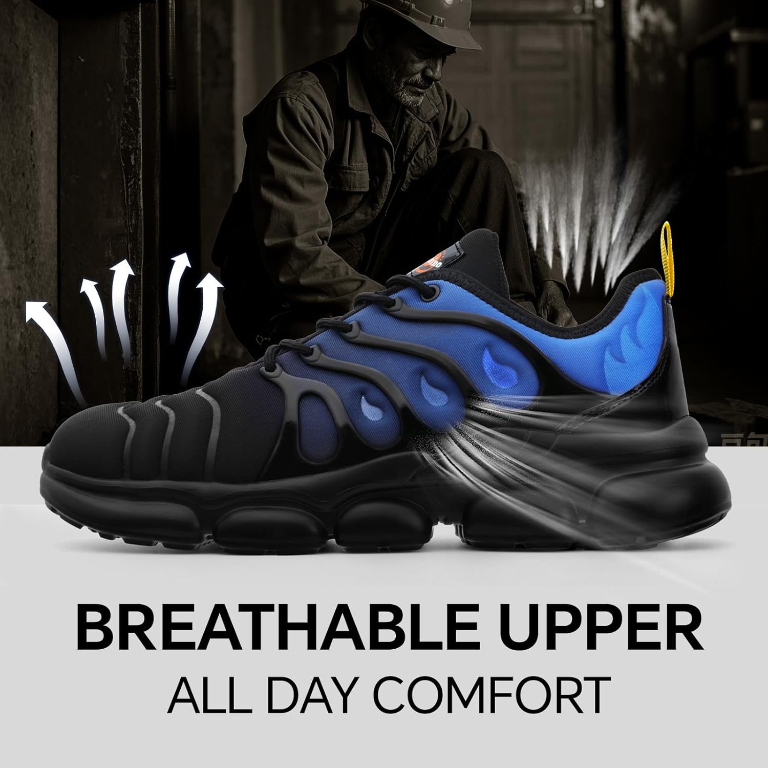 Steel Toe Shoes for Men Women Comfortable Lightweight Work Sneakers for Men Composite Toe Safety Sneakers Men's Slip Resistant Indestructable Construction Safety Shoes - Image 3