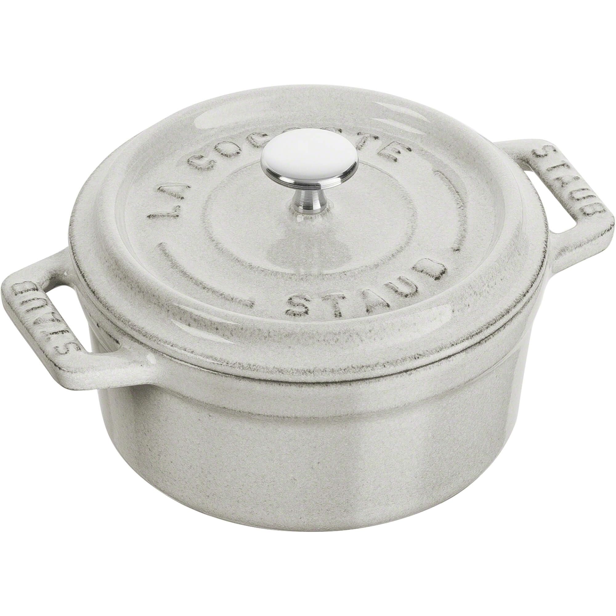 Amazon.com: Staub Cast Iron .25-qt Mini Round Cocotte - White