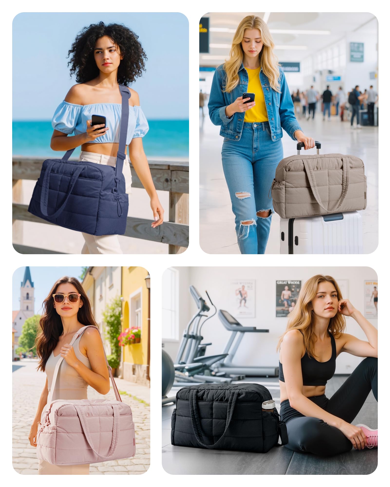 BAGSMART Gym Bag for Women with Toiletry Pouch, Lightweight Weekender Bags for Women with Wet Pocket, 31L Travel Duffle Carry On Bag, Weekender Overnight Bag for Travel,Water Resistant,Dark Pink: Camel