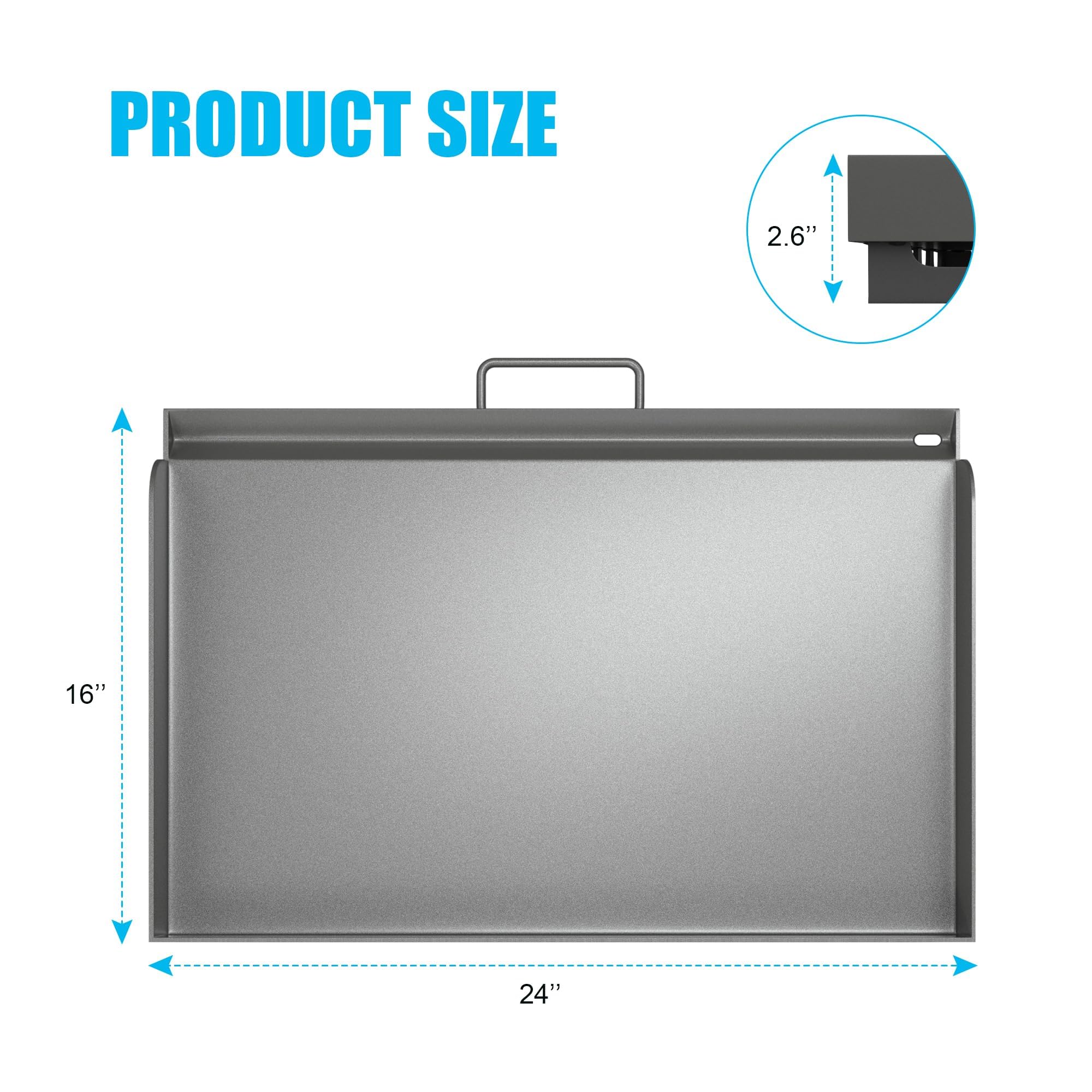 LS'BABQ 16'' x 24'' Flat Top Griddle with Carry Bag for 2 Burner on Camp Chef's 16