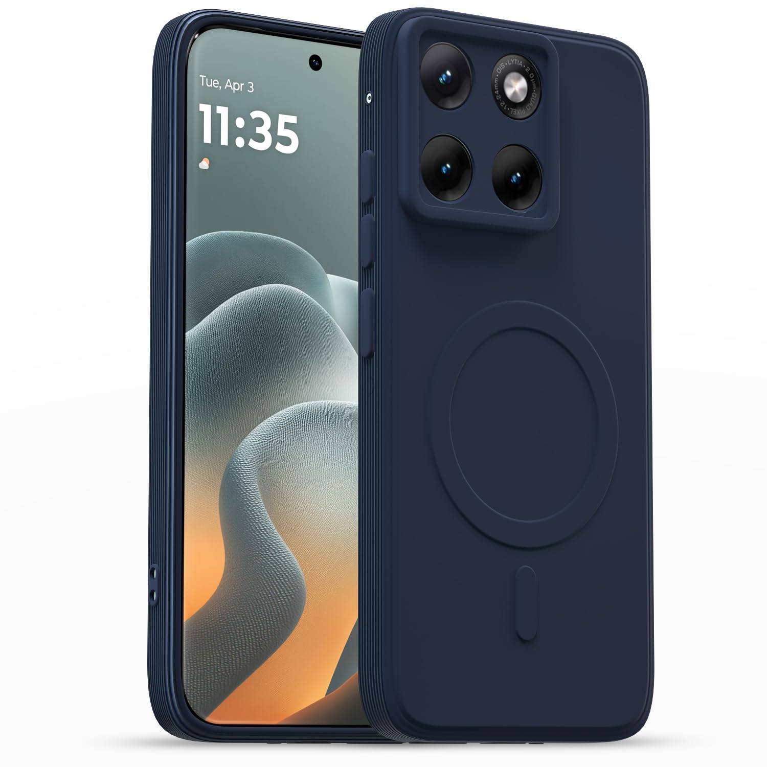 Pikkme Back Cover for Motorola Moto Edge 70 Fusion 5G Soft Matte Silicone Mag-Safe Design (Mag-Safe Not Support) Camera Protection | Slim Fit Bumper Cover (Blue)-image-27