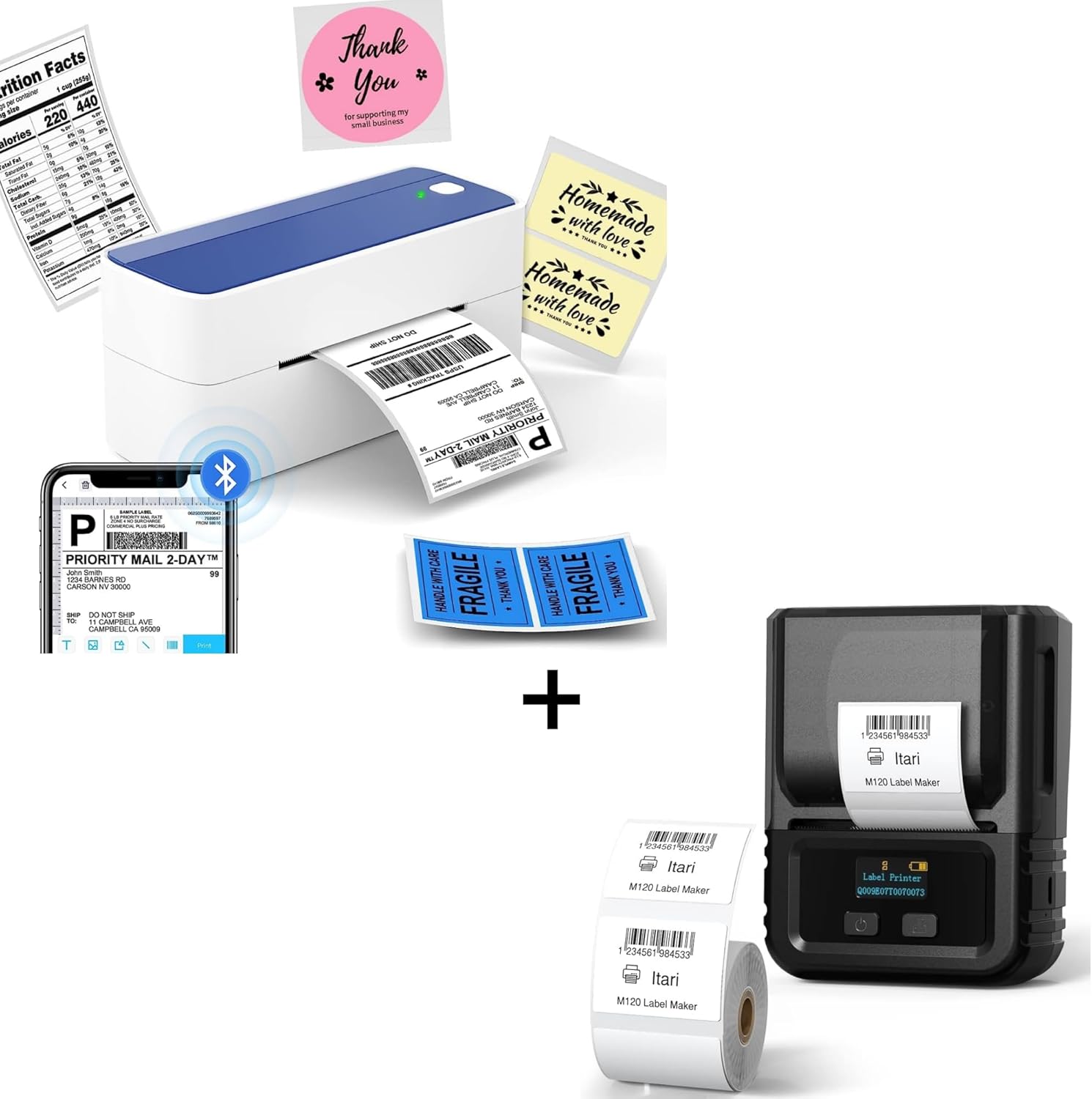 Itari Bluetooth Shipping Label Printer 4x6 Thermal Label