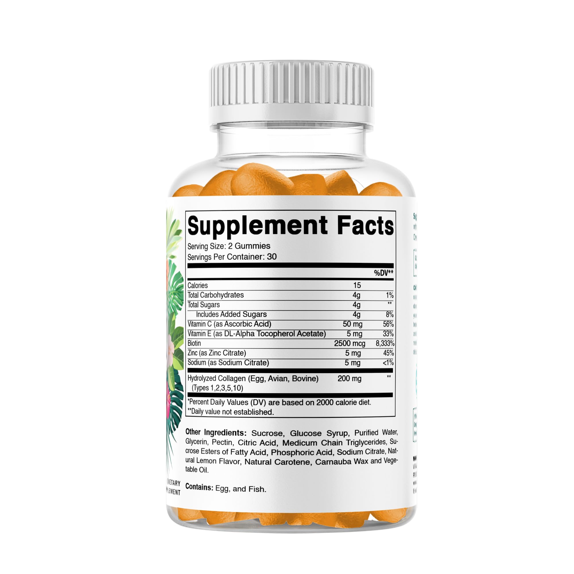 Vitamatic Hydrolyzed Collagen Gummies 200 mg with Biotin & Zinc, 60 Count — Amazon image 8