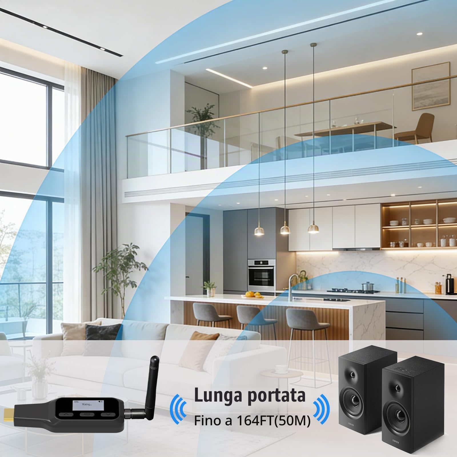 Tendak Trasmettitore da HDMI ARC a Bluetooth, adattatore audio ARC TV per cuffie e altoparlanti wireless, HDMI ARC Audio Extractor, supporto simultaneo Dual Device Pairing, CEC Volume Control