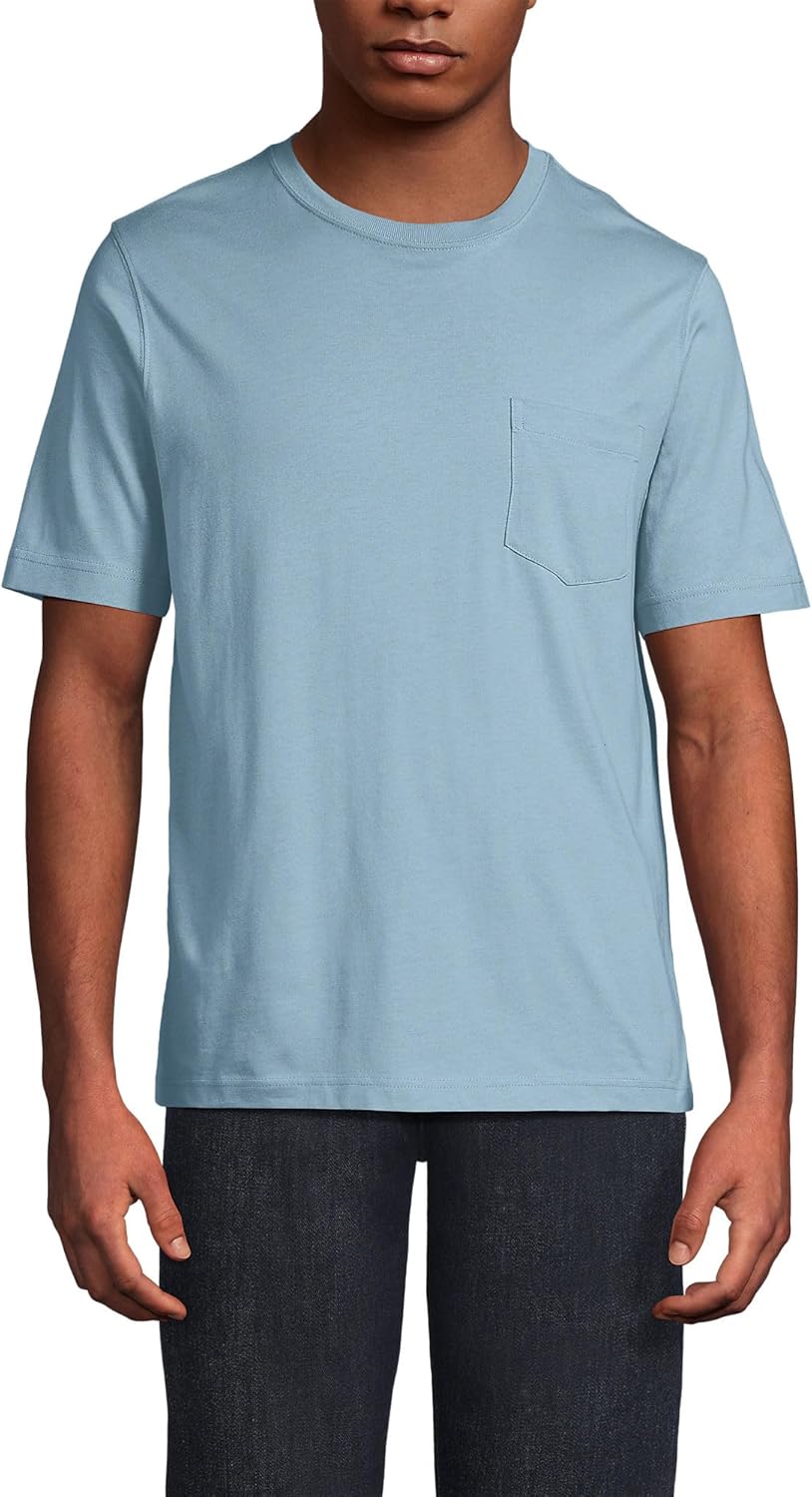 Lands' End Men's Super-T Short Sleeve T-Shirt with Pocket