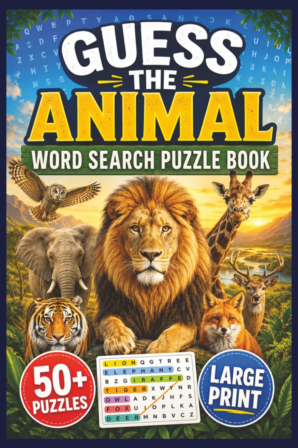 Guess the Animal Word Search Puzzle Book: 55 Large Print Puzzles , Solve the Clues to Identify Each Mystery Animal | Mammals, Birds, Reptiles, Fish ... Compact 6x9 (Guess The... Word Search Series)