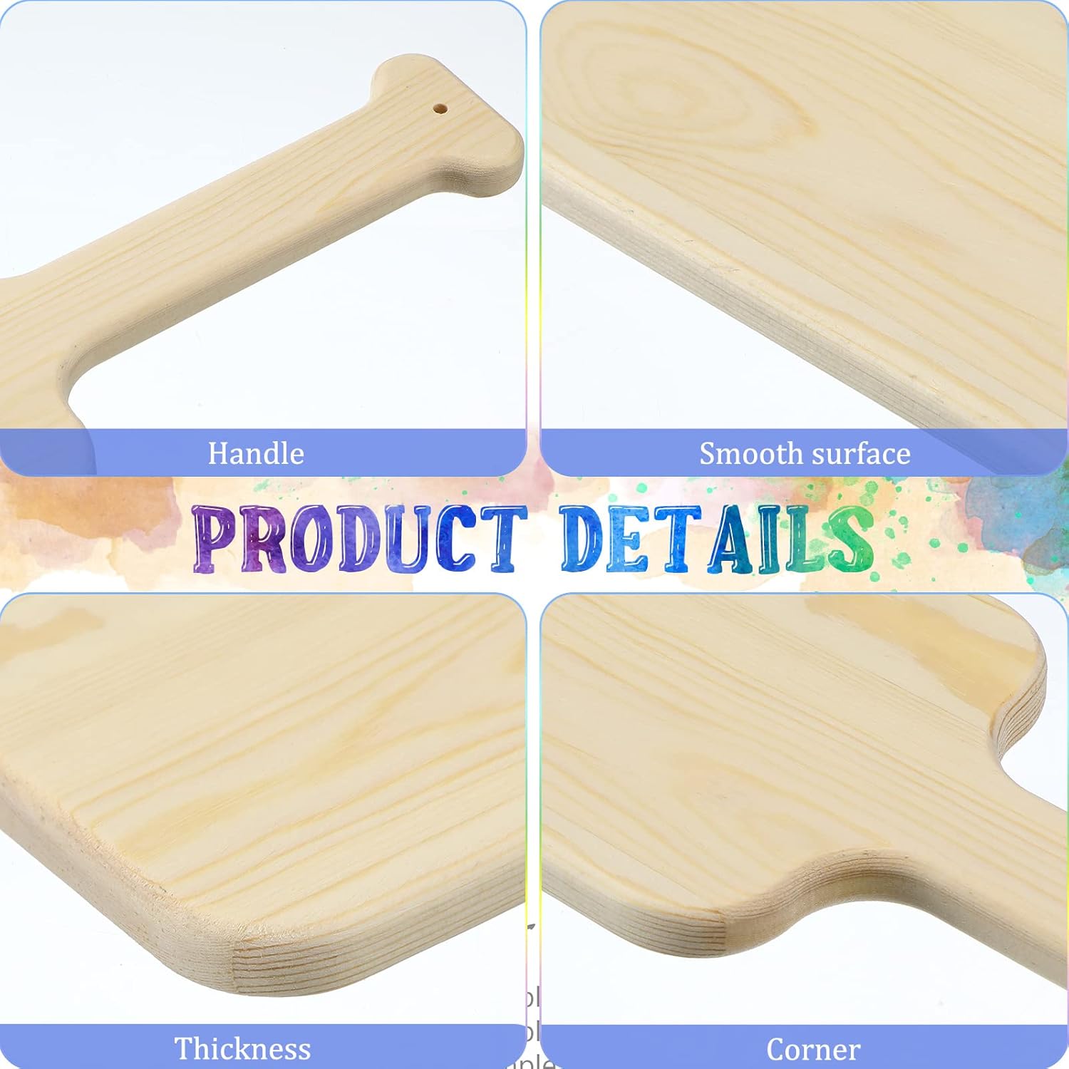 Bucherry 15 Inch Wooden Paddle Unfinished Greek Fraternity Sorority Solid Pine Wood Paddle for DIY Crafts Arts Home Decoration(12 Pcs)