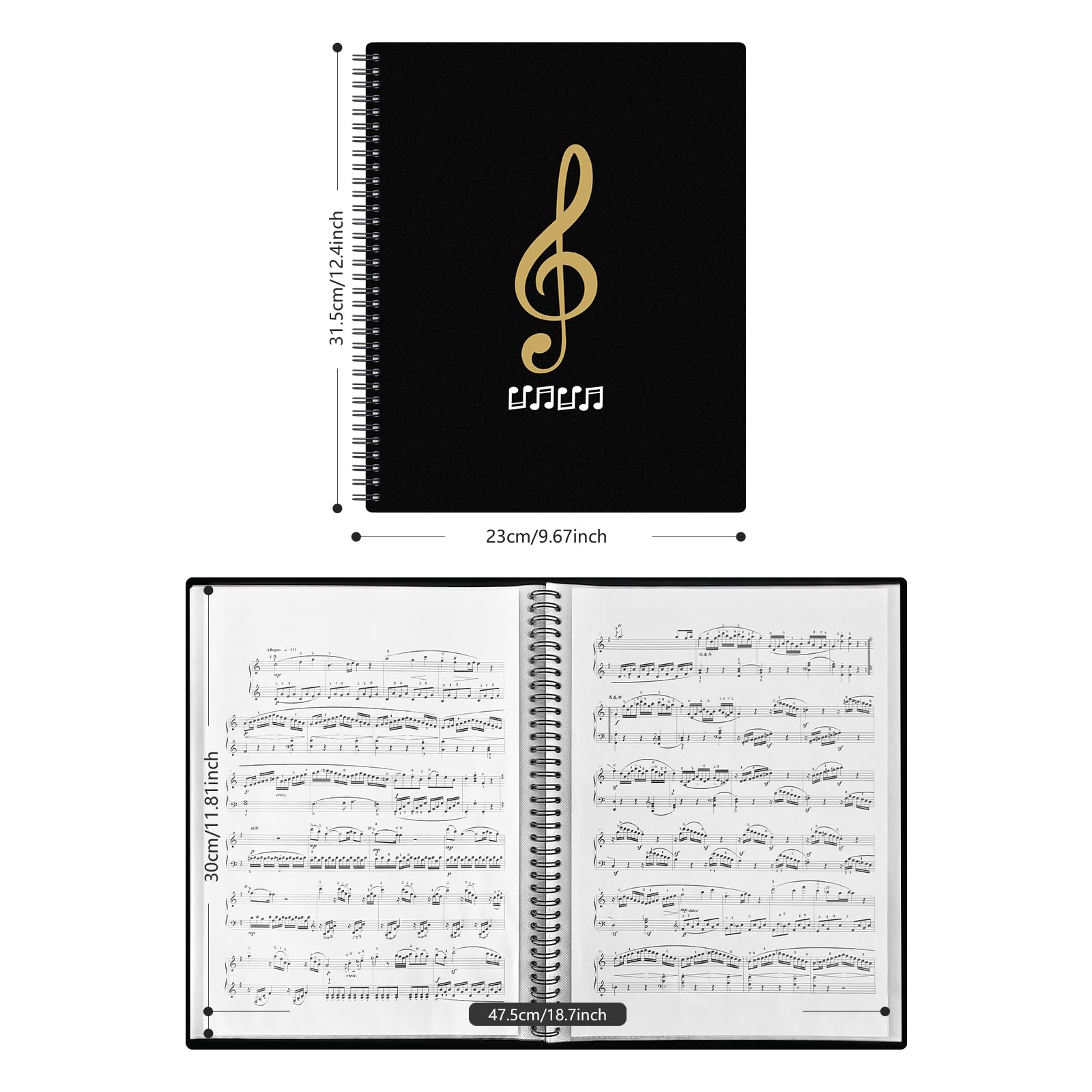 Dossier De Partitions 20 Pages A4 – Classeur PVC, Dépliable à 180°, Pour Pupitre, Organisation Musique, Musiciens