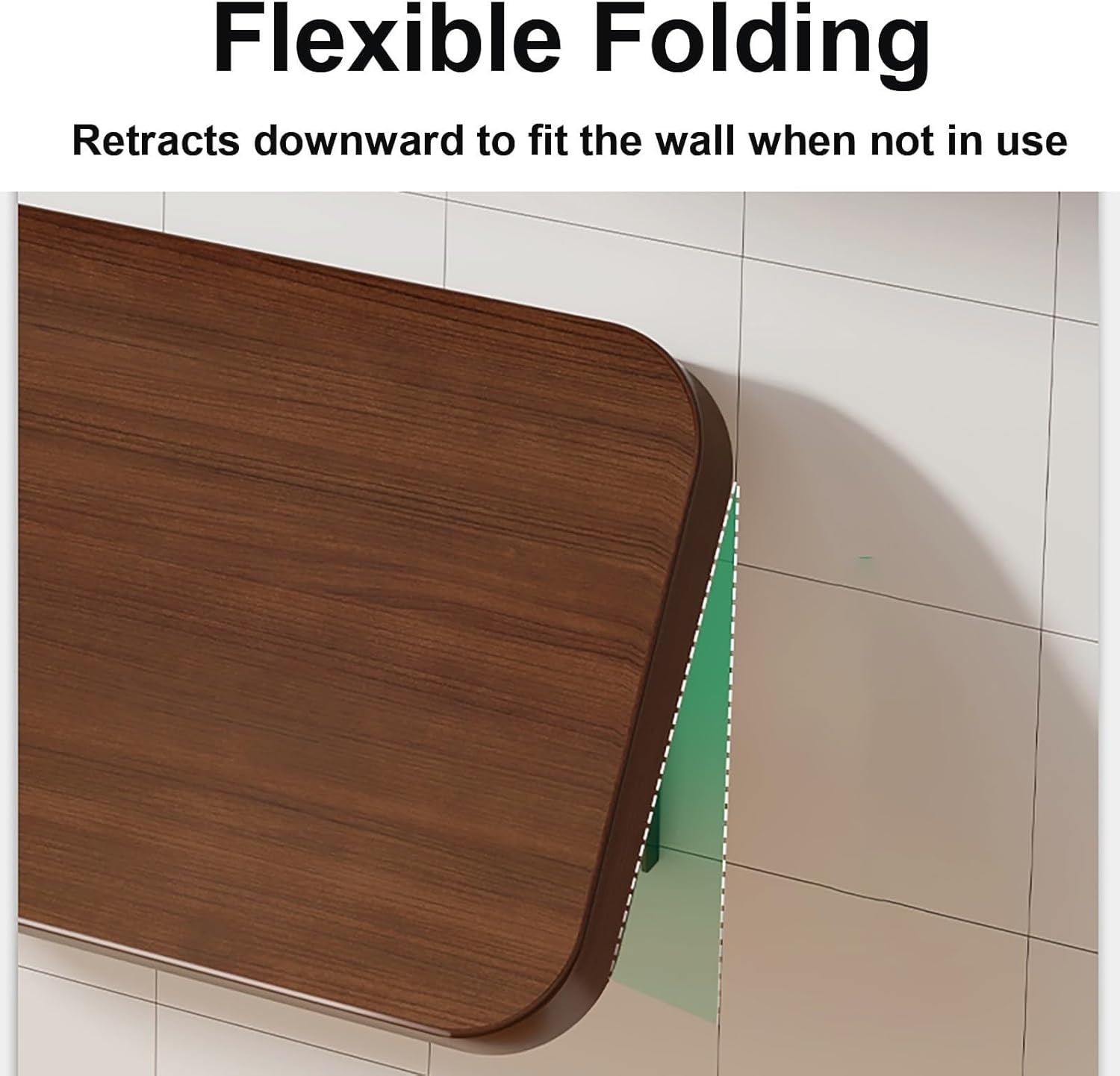 Wall Mounted Folding Laundry Table & Desk | Space-Saving Walnut Workbench for Small Homes, Offices, Kitchens & Dining Areas (20x100cm) - Versatile, Durable, Stylish