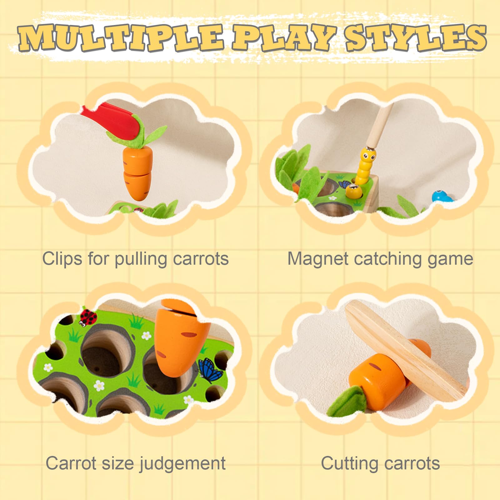 XIAPIA Giocattoli Montessori in Legno per Bambini 1 2 3 Anni, Giochi Sensoriali Abilità Motorie, Giocattoli Educativi 1 Anni, Regali di Compleanno per Bambini