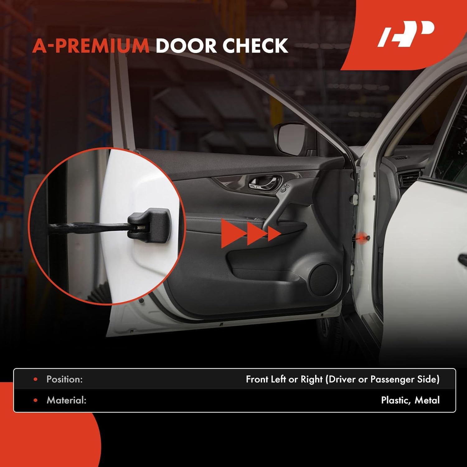 A-Premium Front Right Passenger Side Door Check Strap Stopper Compatible with Toyota Sienna 2004-2010, Replace# 68610AE011