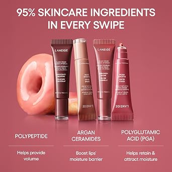 LANEIGE Glaze Craze Tinted Lip Serum: Hydrating, Lip Barrier-Boosting, Softening Lip Serum Treatment for Glossy & Buildable Shine, Nourished Lips with Plumping Polypeptides | Korean Skin Care