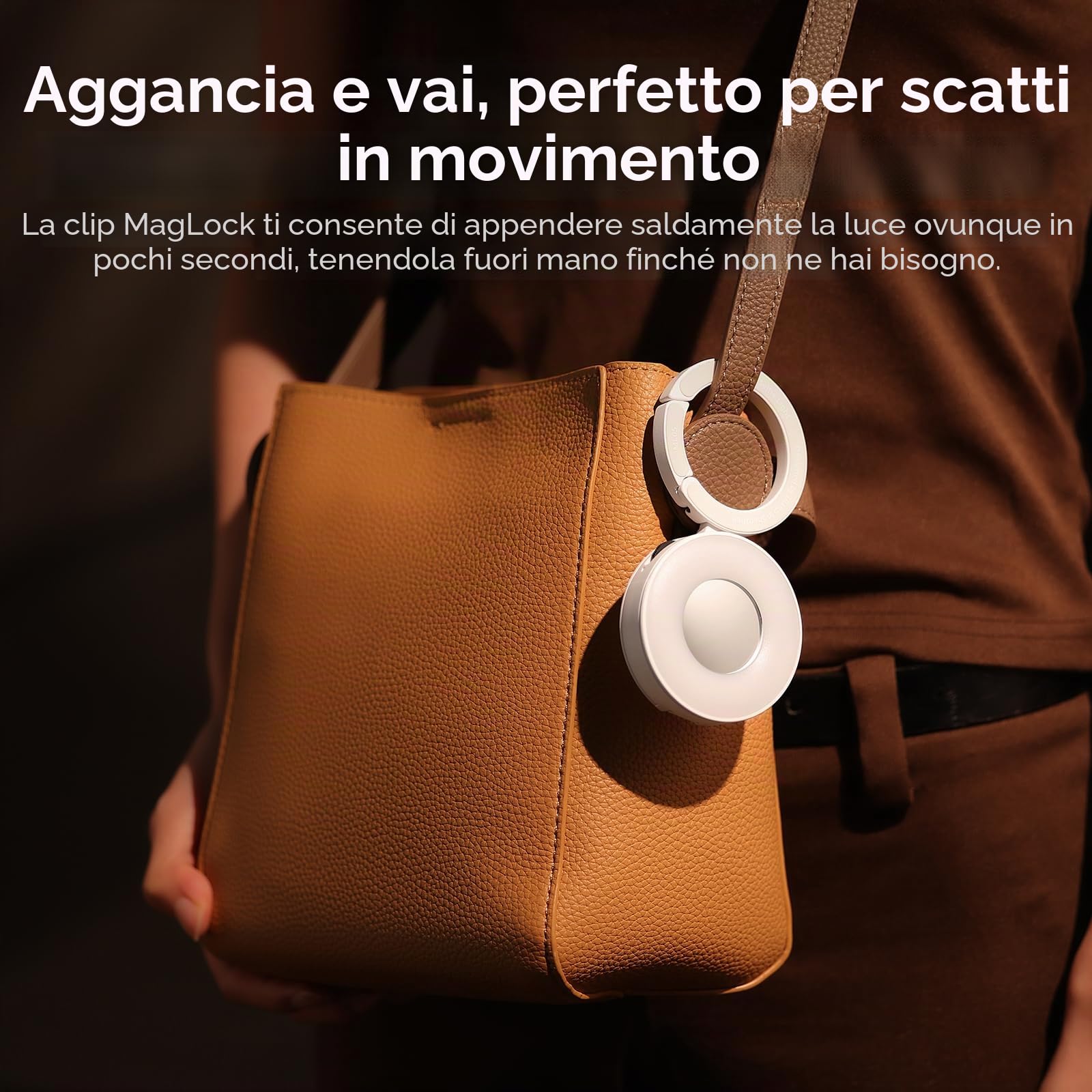 ULANZI ML05 Luce selfie per telefono, Luce ad anello magnetica per selfie con specchio, 9000K CRI≥97, Ring light portatile per smartphone ad angolo completo per viaggi, vlog, foto e video, Nero