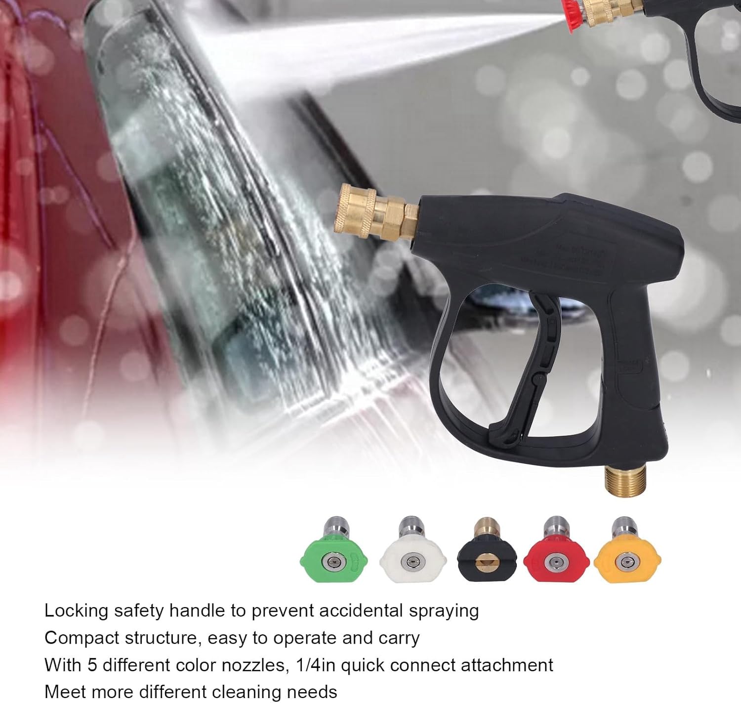 Car Cleaning Gun Multifunctional High Pressure Automobile Foam Sprayer with 5Pcs Nozzles for Washing Cars