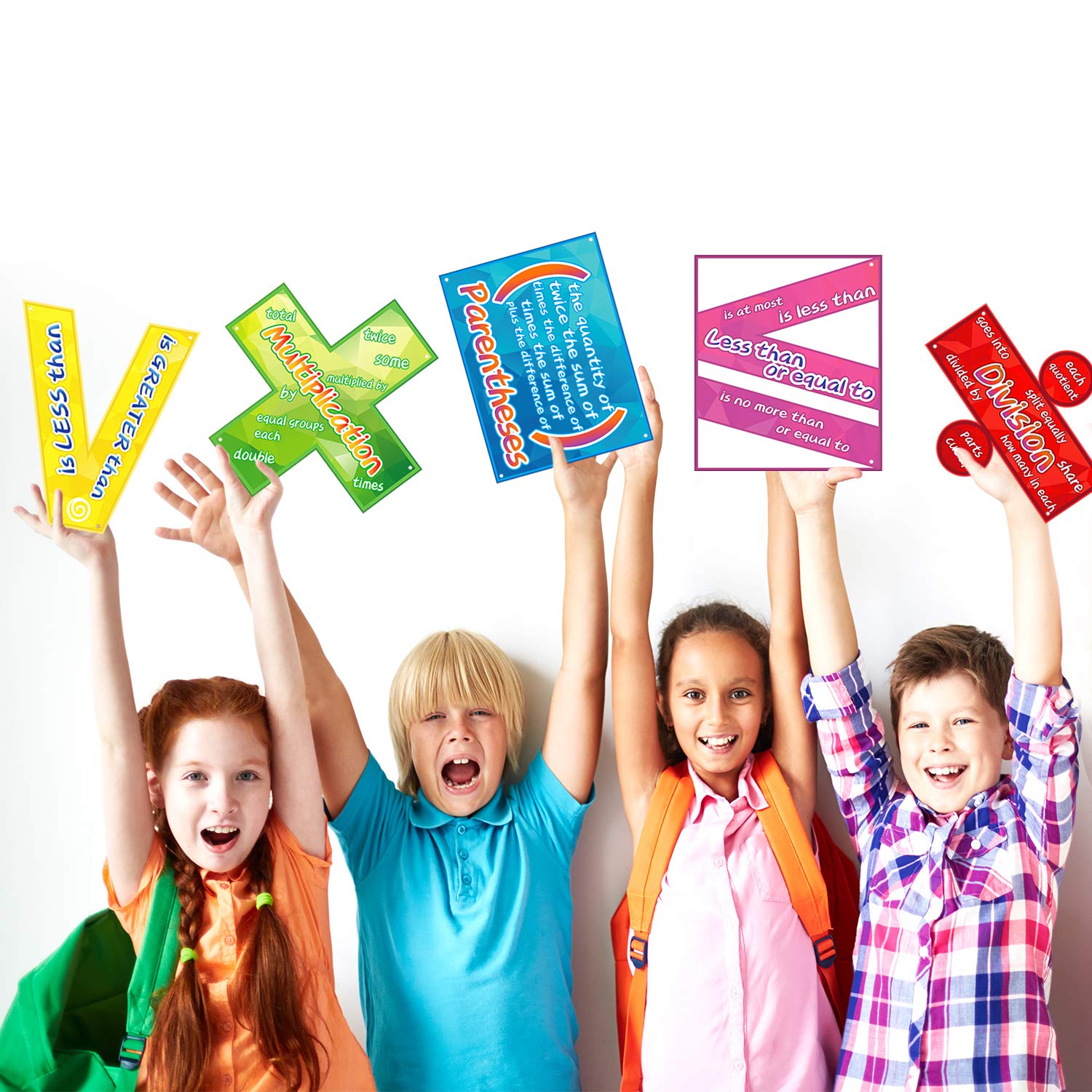 Blulu 10 Pieces Math Poster for Classroom Preschool Primary School Students Kids Math Symbol Teach Educational Learning Poster Keyword for Classroom Decoration Bulletin Board Decor - Image 3