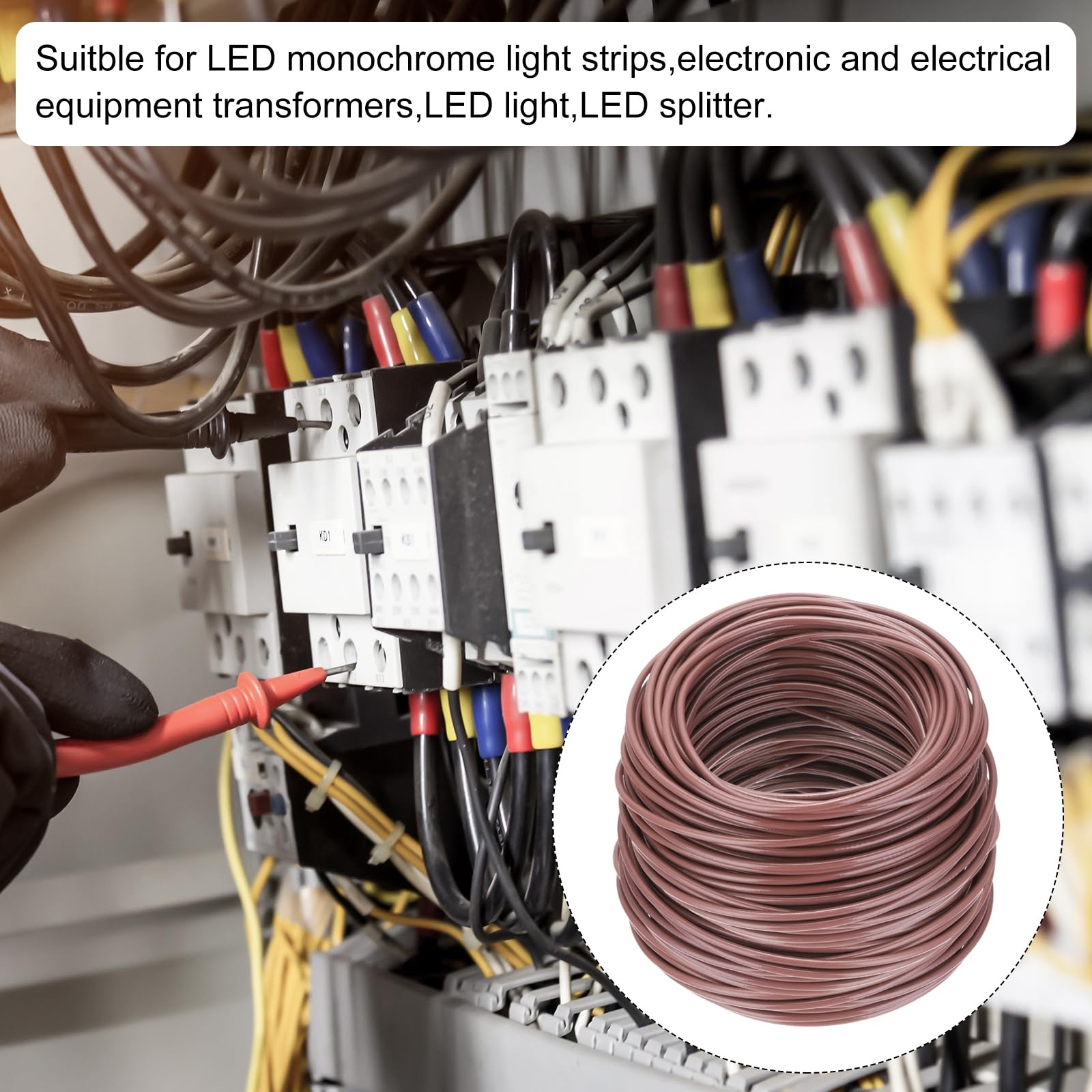 QUARKZMAN 200 Fuß Elektrischer Draht Isoliert Massivkupfer 14AWG Anschlusskabel THHN Draht Wohnbereich Industrie Erdung Elektrisch Bewertet Für 600 Volt UL Gelistet Braun