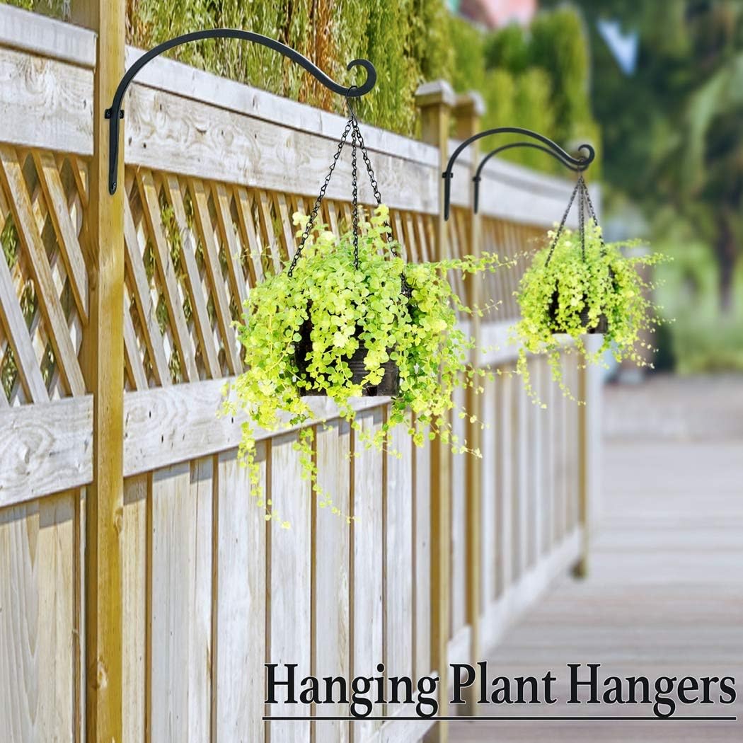 Hanging Plant Brackets Outdoor: 12-Inch Hanging Plant Hangers Wall Hooks - Wall Mount Hanging Brackets for Bird Feeder Flower Baskets