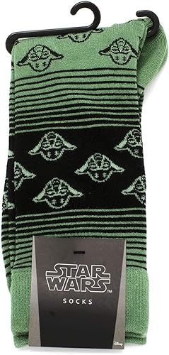 Miniatura 3 de Cufflinks Inc. Calcetines Yoda Ombre Stripe, talla única (hasta la talla 12 de hombre) con licencia oficial de Lucasfilm LTD., Verde