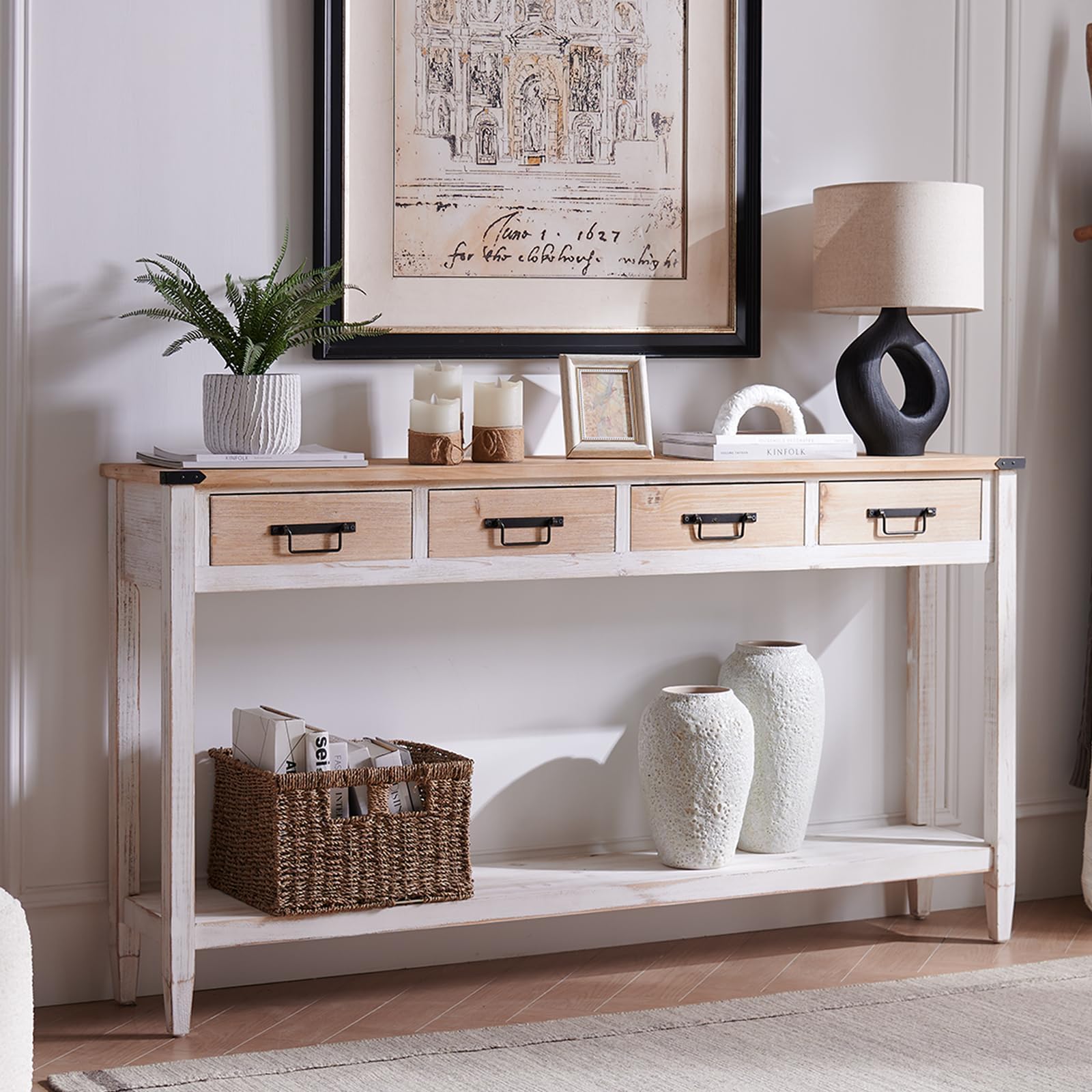 RUSTOWN Farmhouse Console Table