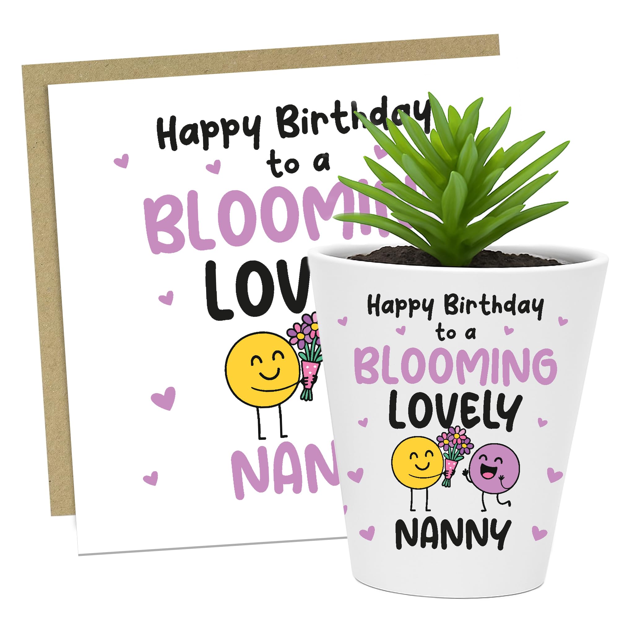 RED OCEAN Birthday For Nanny BLOOMING LOVELY NANNY Card And Plant Pot Thank You For From Granddaughter Grandson Birthday Card Keepsake
