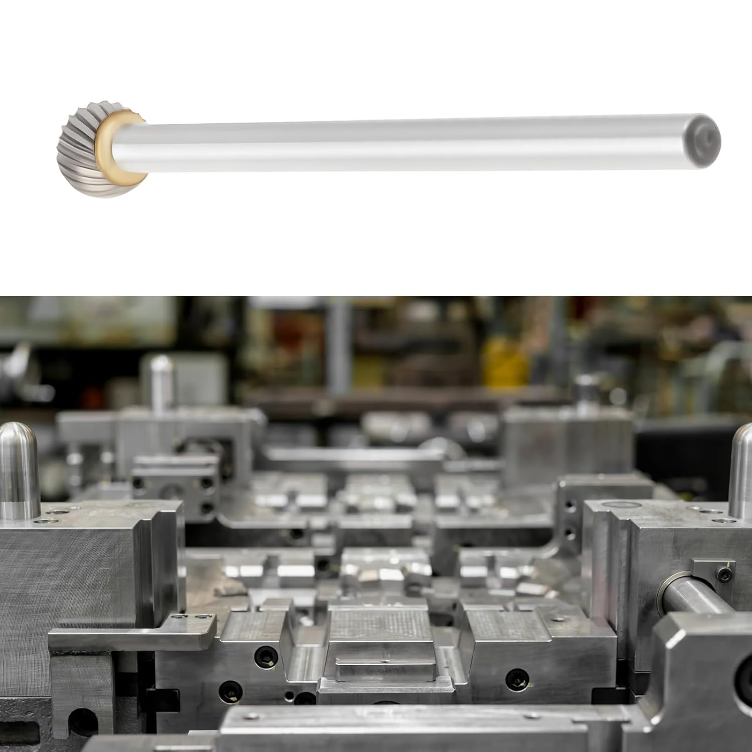 ECSiNG Single Cut Ball Carbide Burrs Rotary Files 6mm Shank 10mm Cutting Head 100mm Length for Metal Processing Model Making