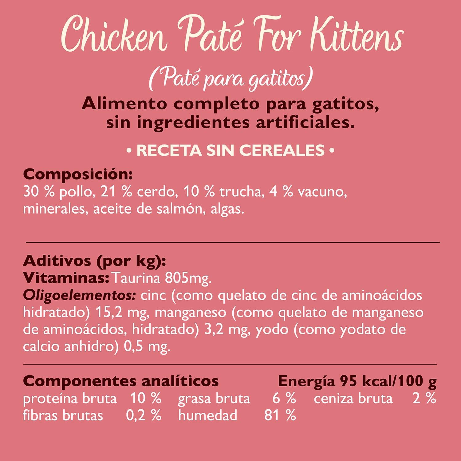 Lily's Kitchen Paté Suave para Gatito, Pollo + Ternera (19 x 85 g)