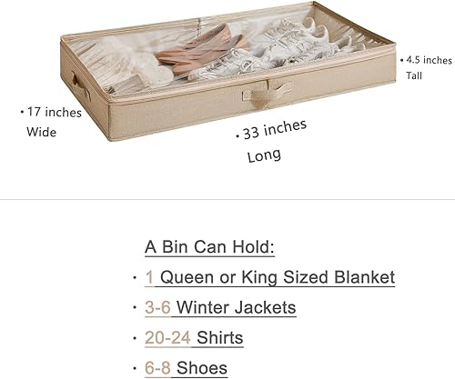 Miniatura 3 de Paquete de 3 contenedores de almacenamiento debajo de la cama, organizador de almacenamiento de ropa y zapatos debajo de la cama con paredes