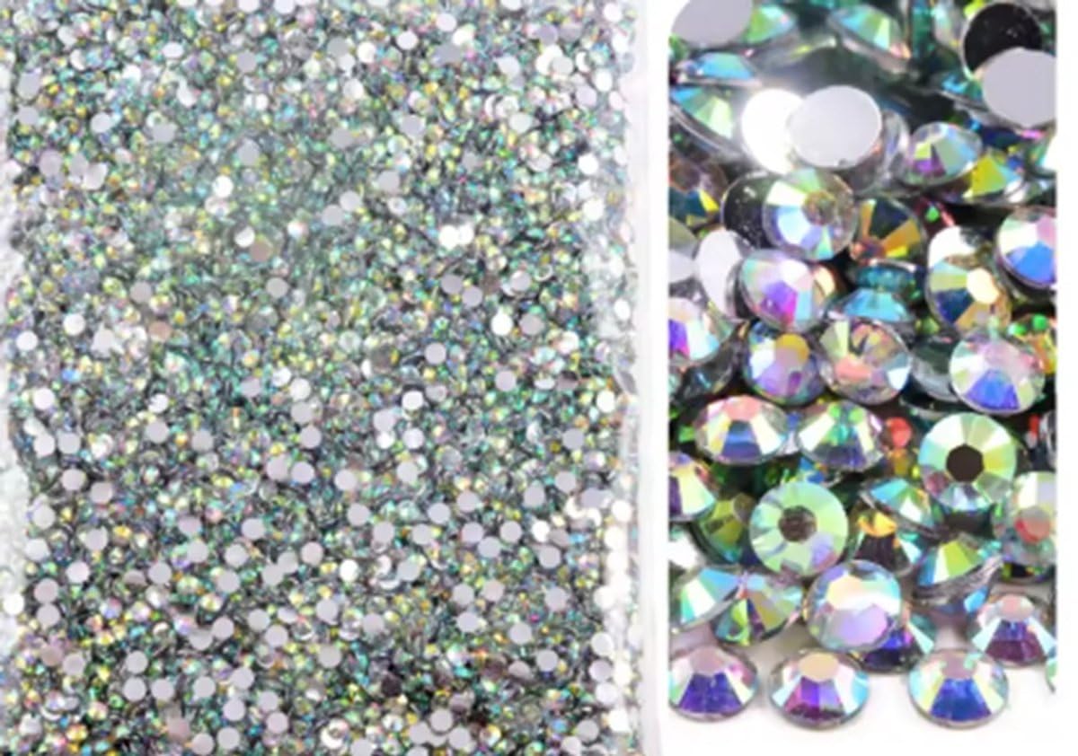 Strass SS6 Argent AB pour décoration de nail art avec 20000 pierres rhine glitter