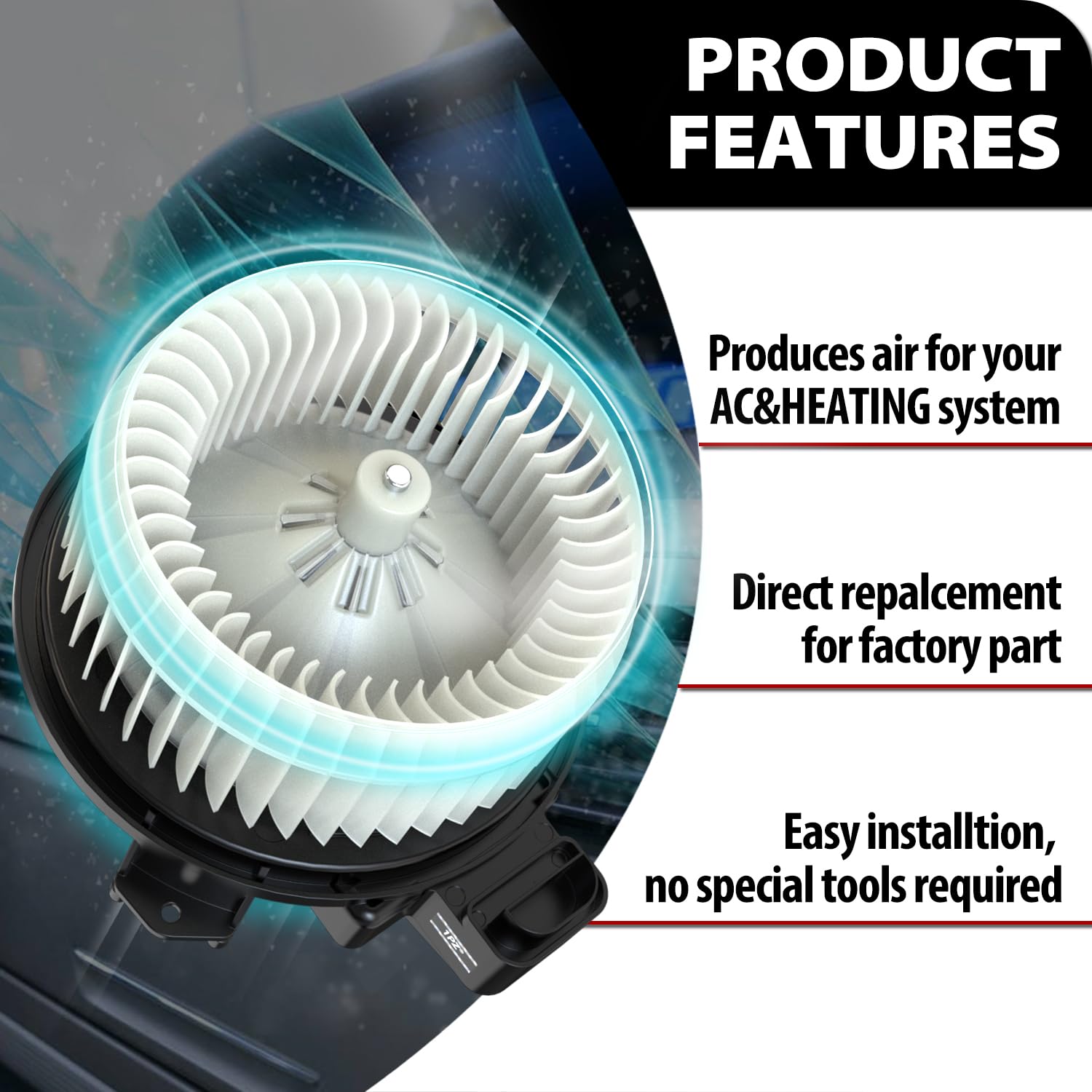 1PZ BMF-C4R 87103-0E040 AC Blower Motor Fits for 2005-2020 Toyota 4Runner Toyota Avalon Toyota Highlander Toyota Camry Toyota Tundra Toyota Venza Lexus 87103-60400 68232372AC 700215 PM9351 75830