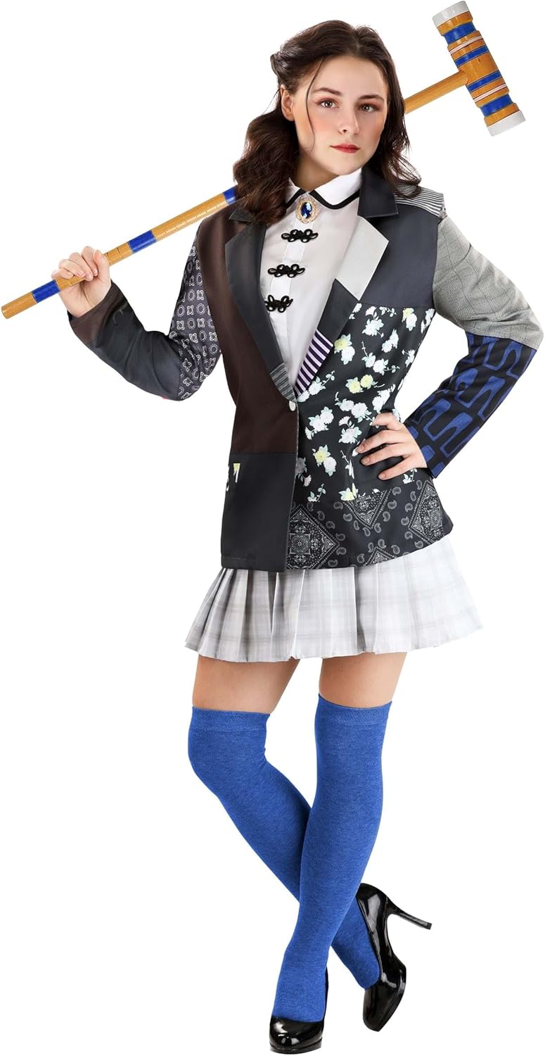 Womens Veronica Sawyer Costume with Jacket Skirt Shirt & Accessories for Adults | 80s Movie Character Halloween Outfit - Image 7