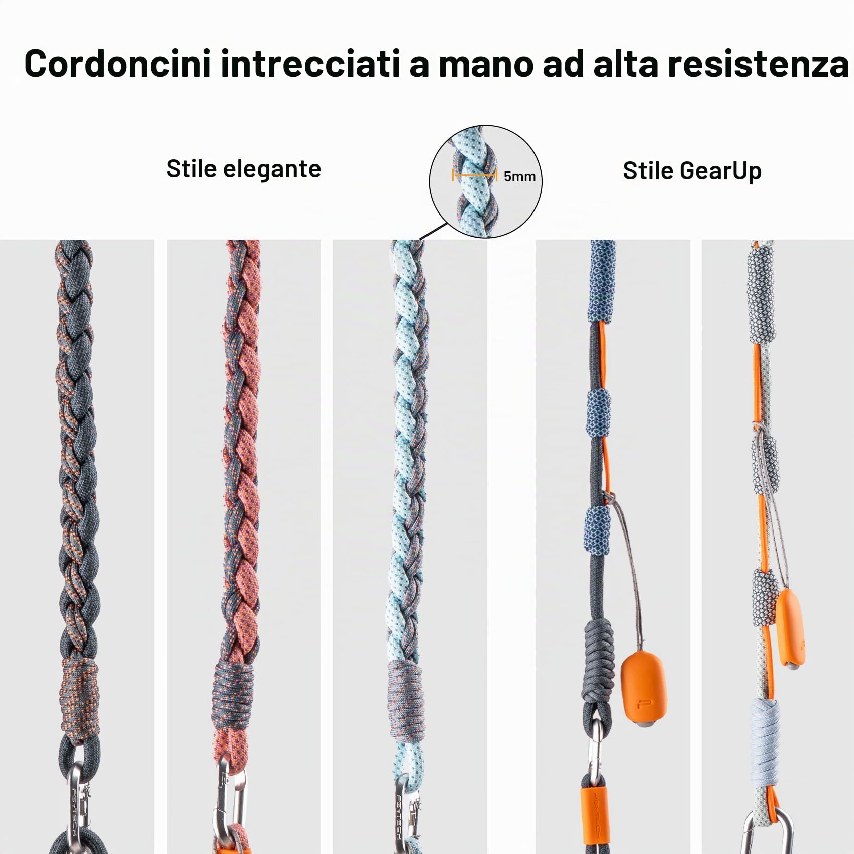 PGYTECH LinkGo Tracolla Fotografica per Smartphone, Cinturino in Nylon Regolabile, con Perla a Sgancio Rapido e Panno di Pulizia, Compatibile con iPhone, Android e Altri Smartphone