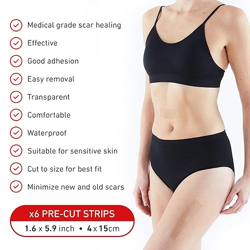 Miniatura 2 de Neo G Opti-Heal - Tiras de silicona para cicatrices quirúrgicas, sección C, quemaduras, acné, queloides, láminas médicas de silicona para