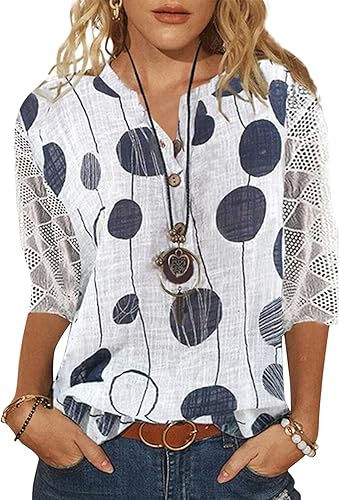 Miniatura 5 de Blusas de manga 34 para mujer, estilo casual, de San Valentín, cuello redondo, holgadas