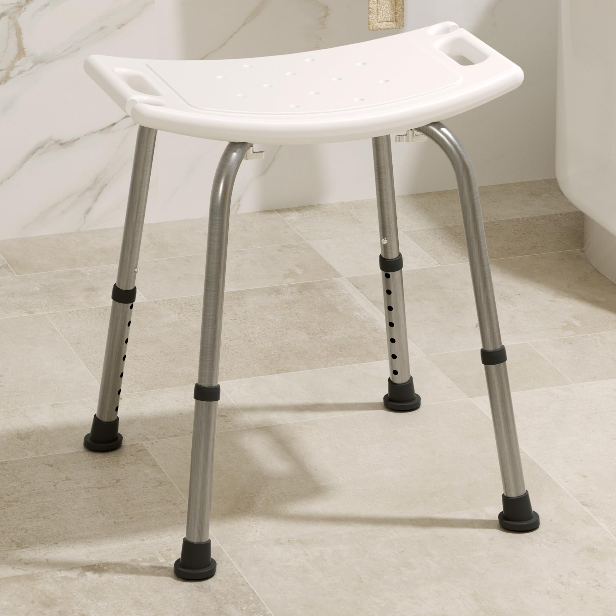 IMEX - Sgabello Doccia Ausilio per Bagno | Sgabello Ausilio per Anziani | Accessori Bagno Resistente a Umidità e Corrosione