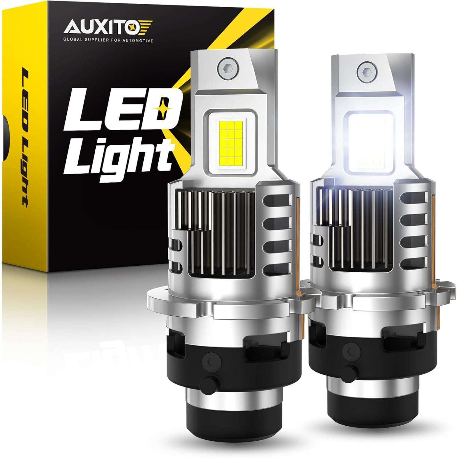 AUXITO D2S Bulbs - 20,000LM 6500K Daylight White, 500% Brighter, Integrated Design, Plug-and-Play, IP68 Waterproof, 2-Pack