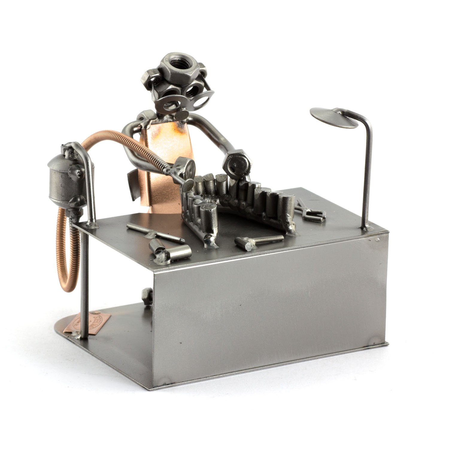 Dentist Technician Sculpture Nuts and Bolts Handmade Ornaments Made in Germany Metal Figurine