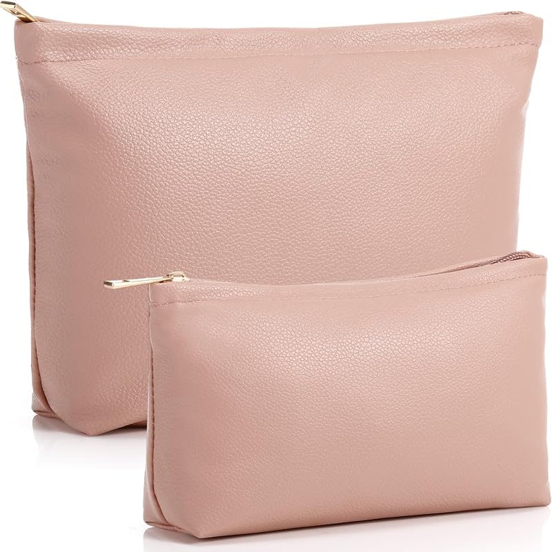 Kigeli Conjunto com 2 Necessaires de Maquiagem em PU, Rosa-nude