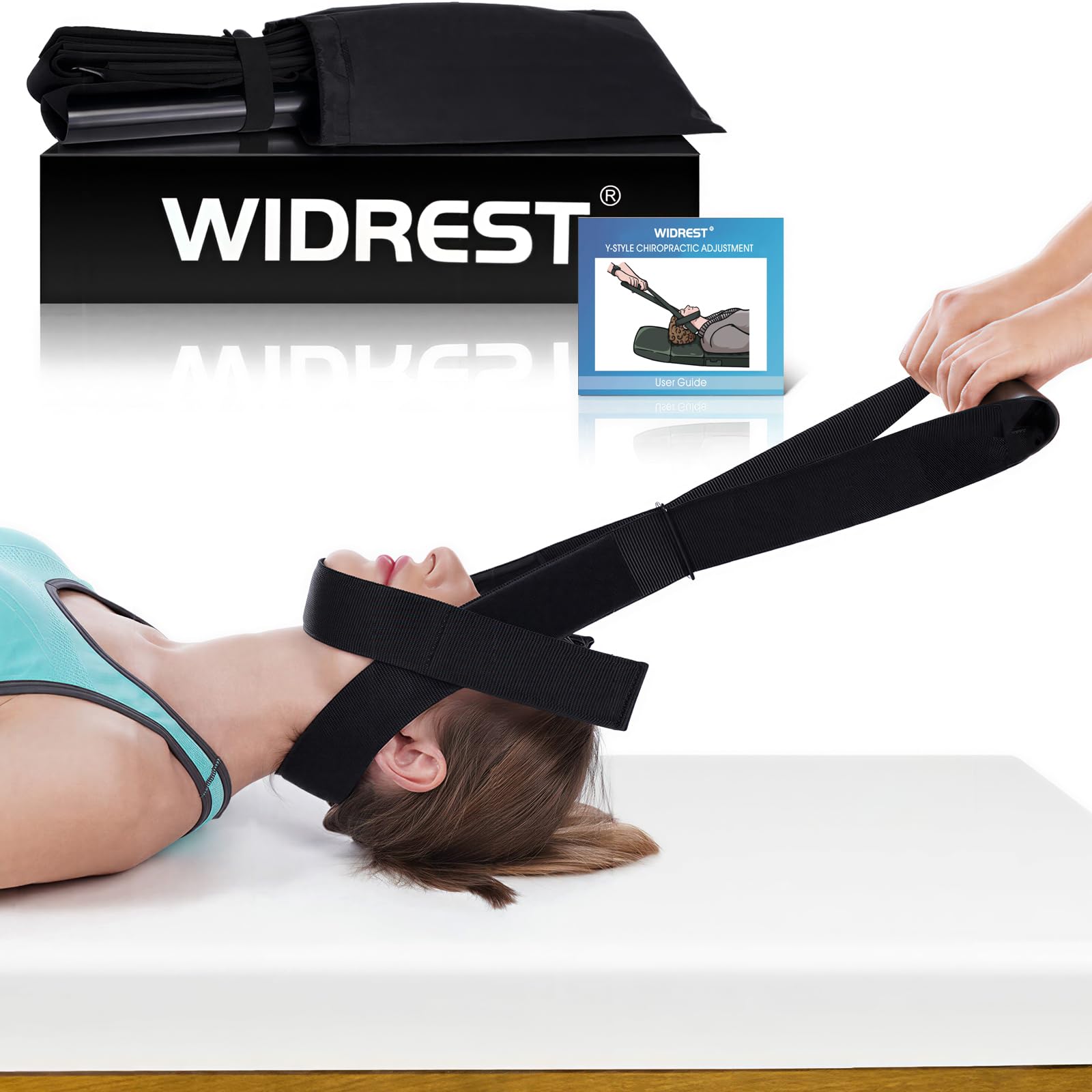 Neck Stretcher Strap, Spine Chiropractic Decompression Tool with Chin Belt. Cervical Neck Traction Device.