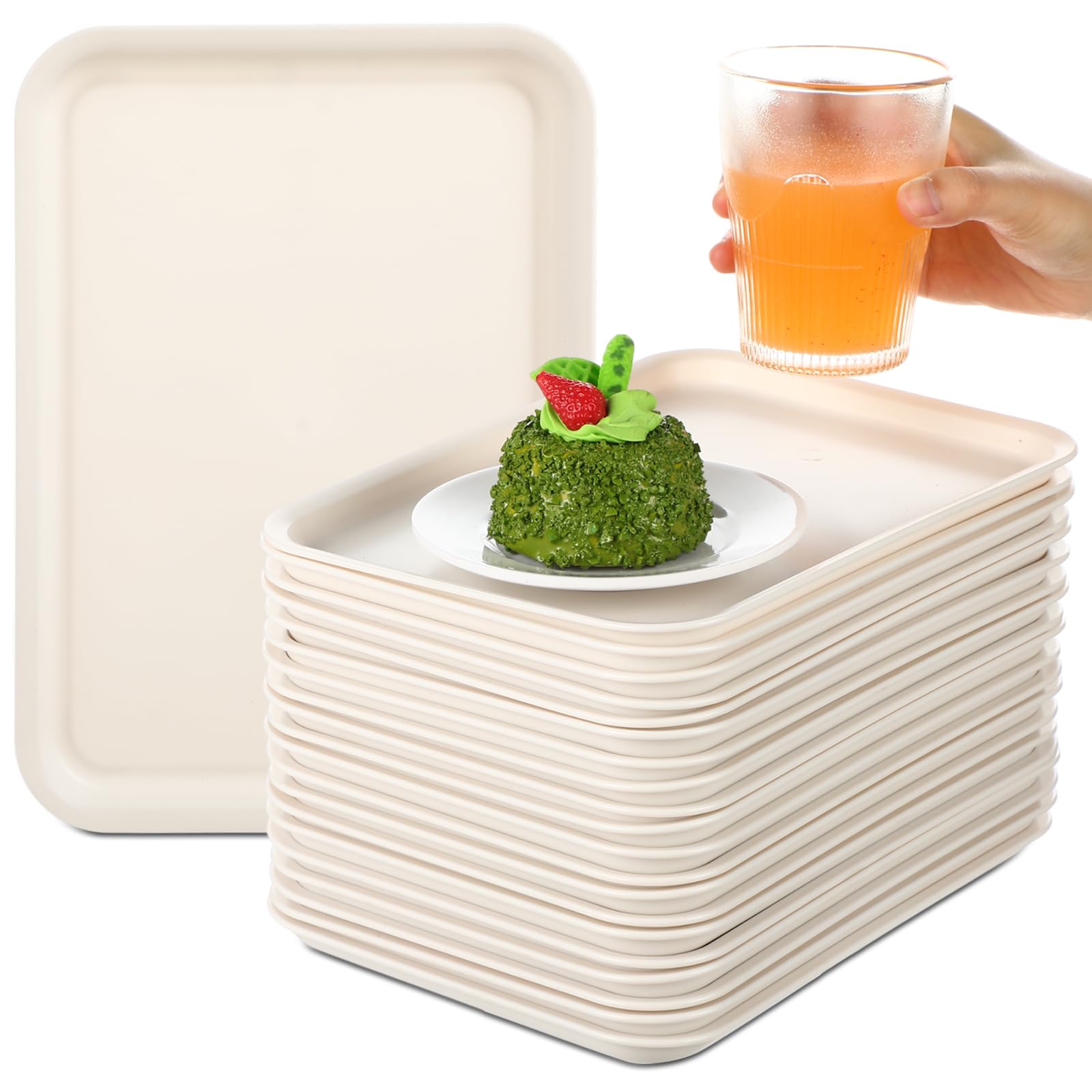 Sintuff Lot de 20 plateaux rectangulaires en plastique coloré pour restauration rapide, café, café, café, café, café, café, café, café, café, café, café, 25,4 x 17,8 cm