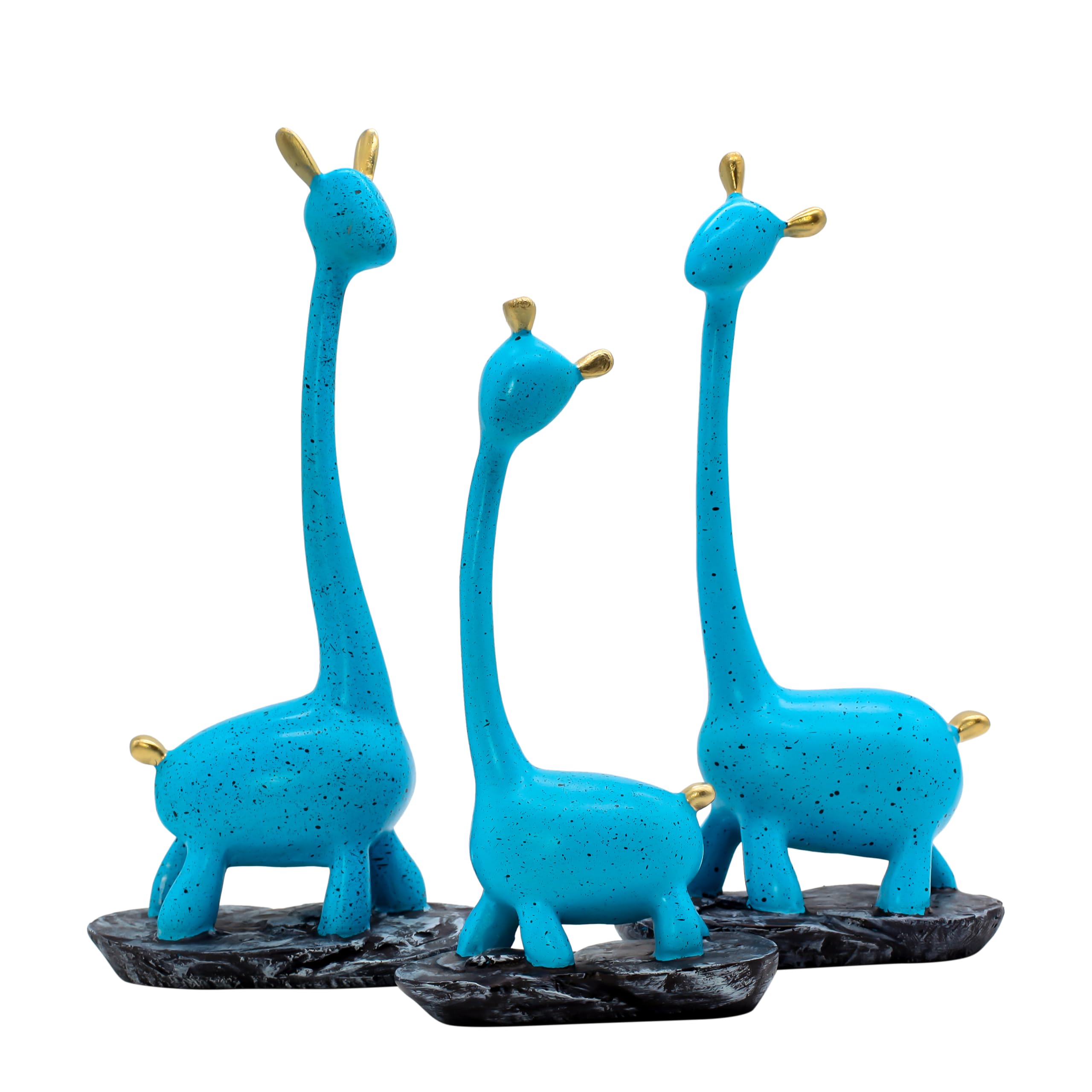 Blue Giraffe Family Showpiece Set of 3 | Modern Resin Animal Figurines for Home Decor | Decorative Shelf & Tabletop Statue-image-30