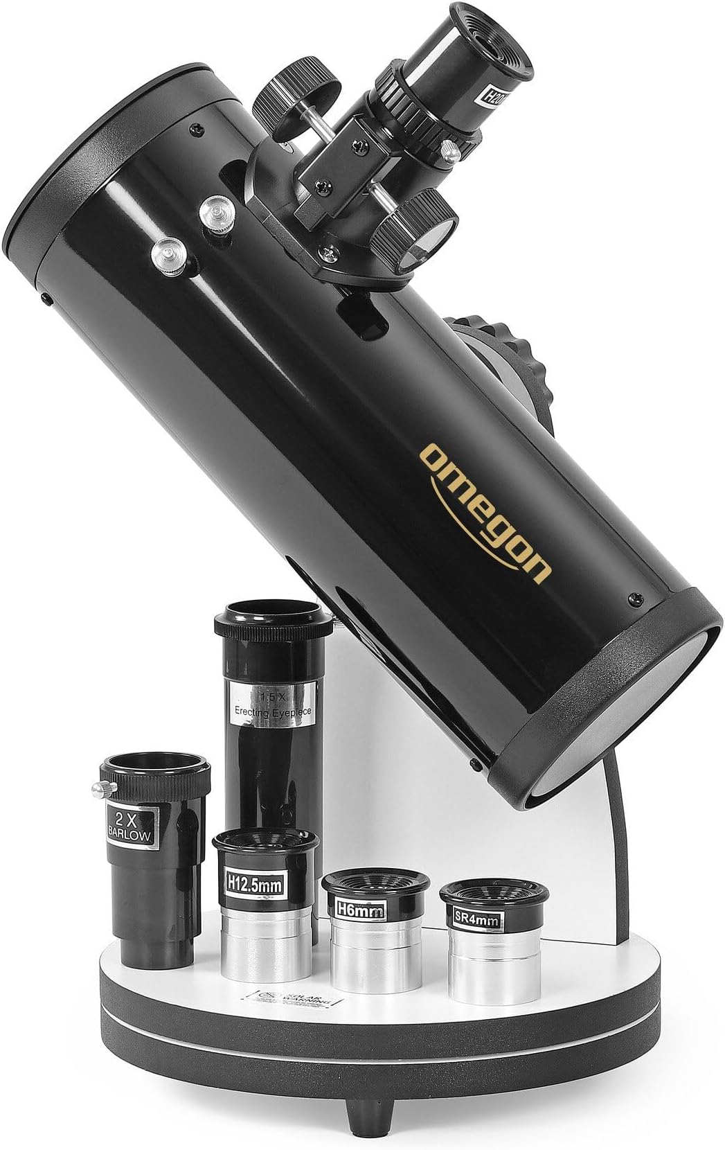 Omegon Dobson Telescope N 76/300 DOB | Compact table-top Dobson telescope | 76 mm aperture | 75x magnification | Complete set with lots of accessories | Fun for the whole family