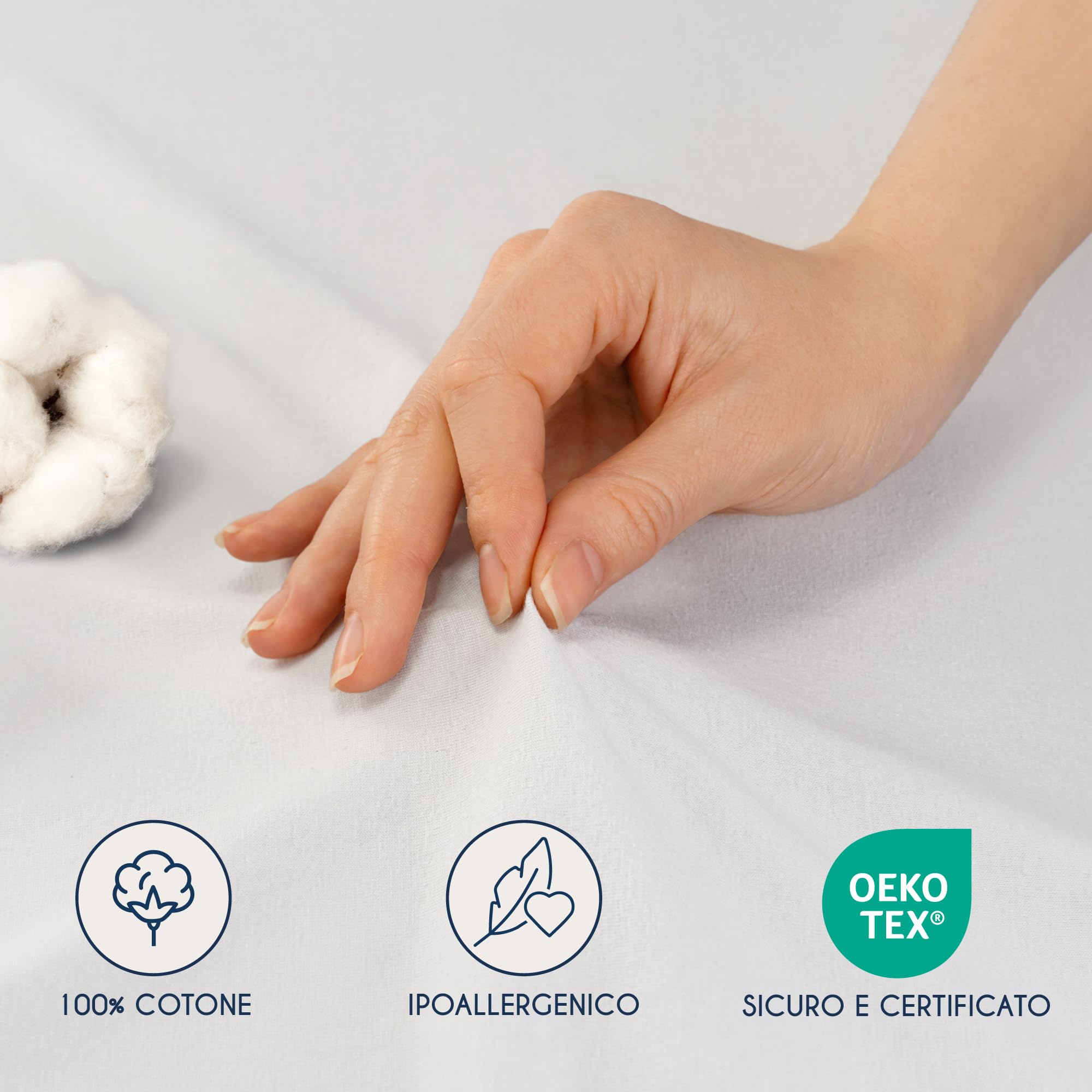 Dreamzie Lenzuolo con Angoli Singolo Cotone 180x200 cm - 200x200 cm, Altezza Materasso fino a 37 cm- Lenzuolo con Angoli Bianco - Certificato senza Prodotti Chimici (Oeko TEX)