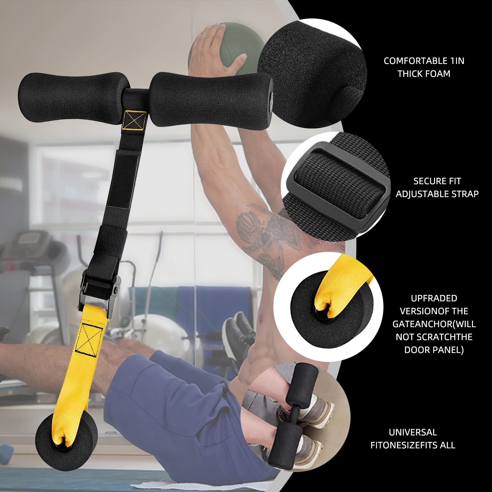 Nordic Curl Stick - Cinghia Regolabile Per Allenamento Gambe E Addominali, Supporto Fino A 180kg - Foto 7