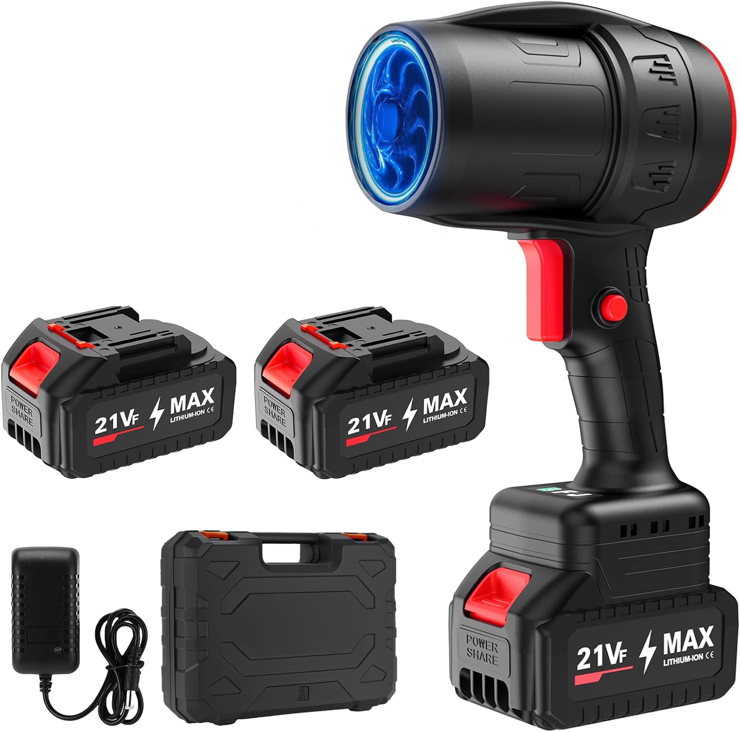 Mini Small Handheld Cordless Leaf Blower with 2×4.0Ah Batteries & Charger – Portable Electric Rechargeable Blower, 500,000 RPM Turbo Jet High Power, Lightweight for Yard, Patio & Garage Cleaning