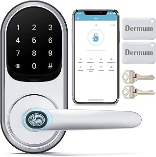 Smart Door Lock with Handle and Keypad: Dermum Keyless Entry Door Lock, Digital Door Keypad for Front Door, Auto Lock, Eas... Price In India